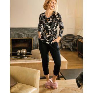 Nina Von C Pyjamashirt Lange Mouw Floral Print