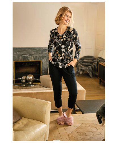 Nina Von C Pyjamashirt Lange Mouw Floral Print